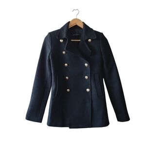 Zara Black Short Pea Coat
